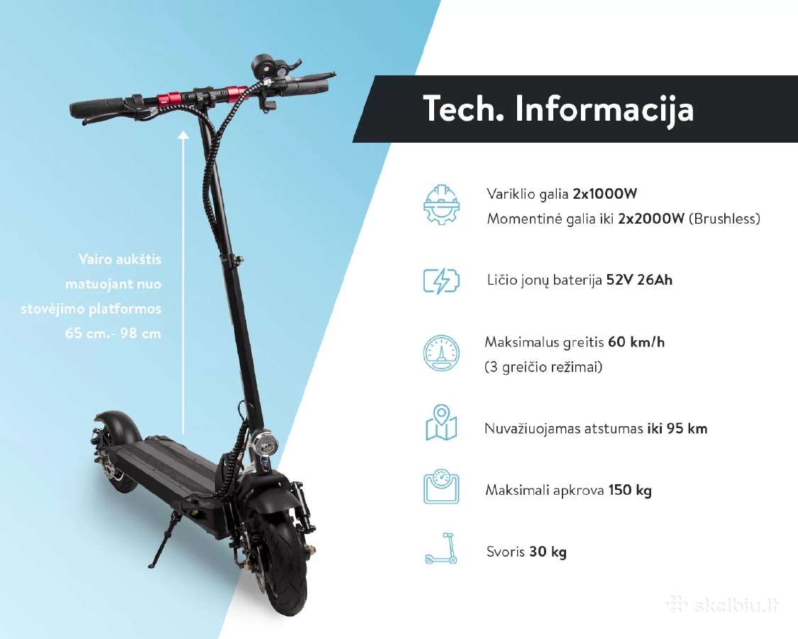 Elektrinis paspirtukas Emscooter Extreme-x5 Max - nuotraukos Nr. 4
