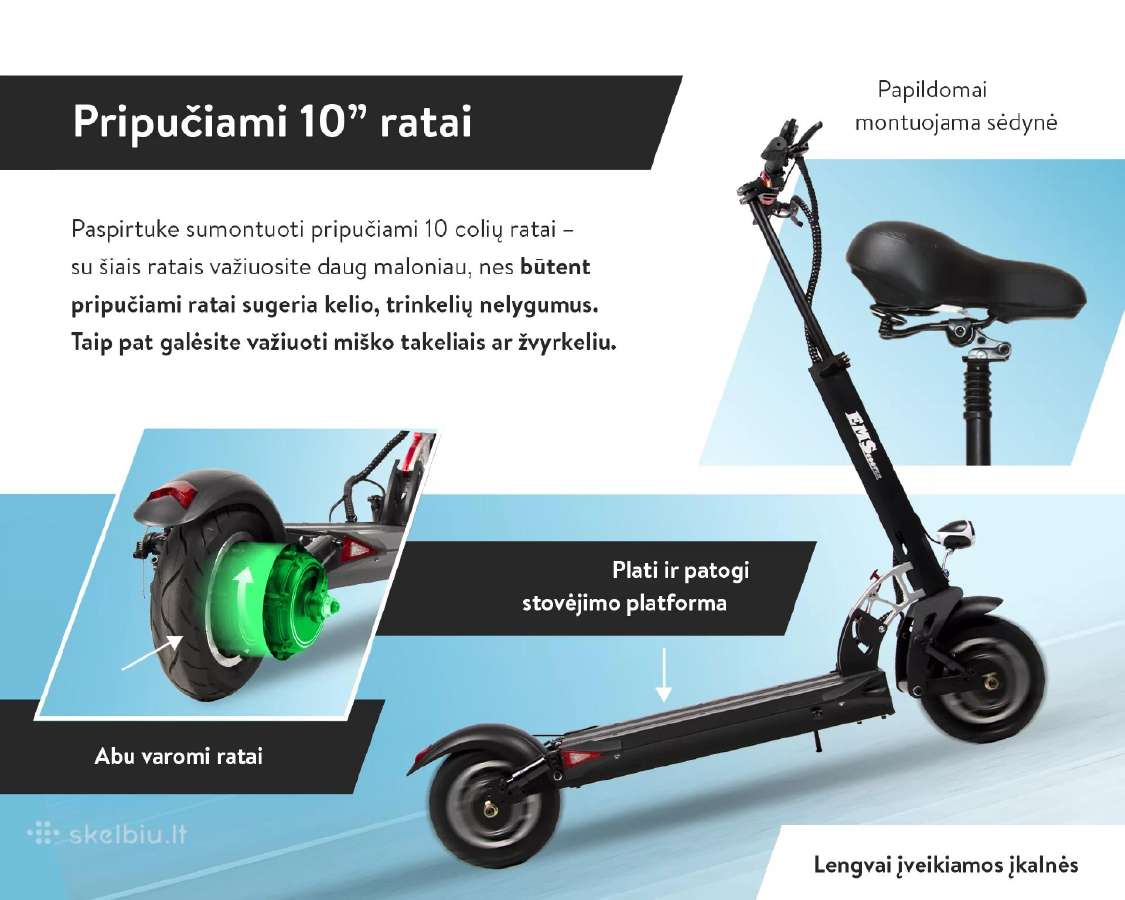 Elektrinis paspirtukas Emscooter Extreme-x5 Max - nuotraukos Nr. 6