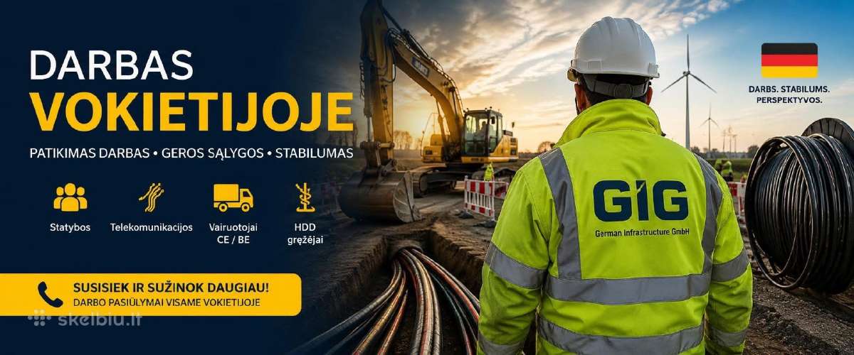 Darbas Vokietijoje be patirtie–nuo 2500 € į rankas