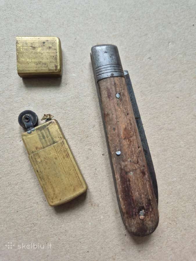 Ww2 žiebtuvėlis ir peiliukas