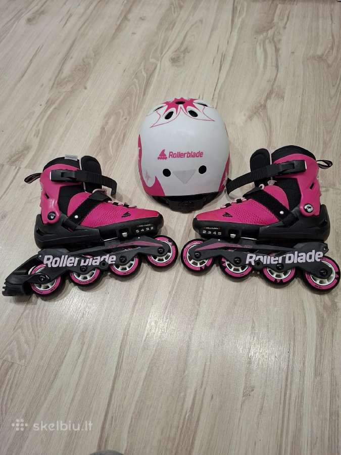 Vaikiški riedučiai Rollerblade Microblade su šalmu