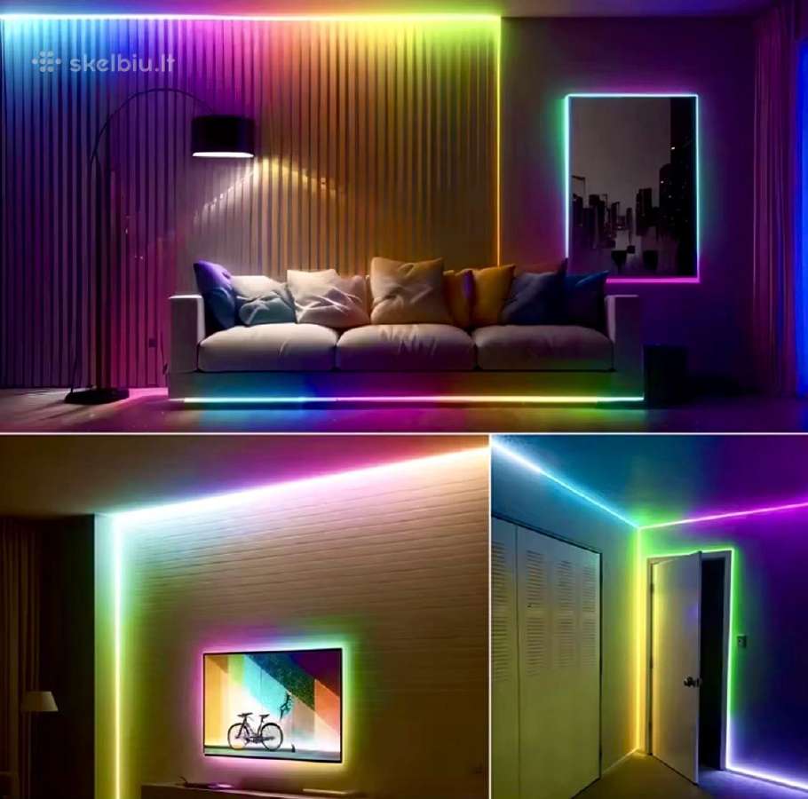 Nauja Rgb LED Neon juosta su nuotolinio valdymo pu