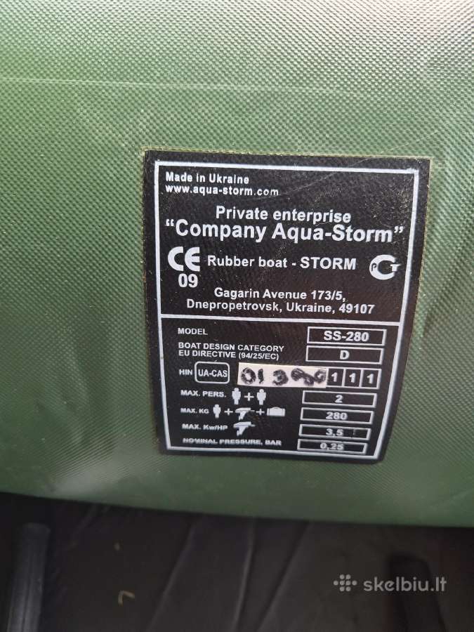 Guminė valtis Aqua-storm Ss280 su el. varikliu - nuotraukos Nr. 3