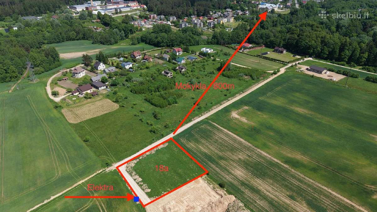 Nuo Vilniaus 30min, 18arų namų valdos sklypas
