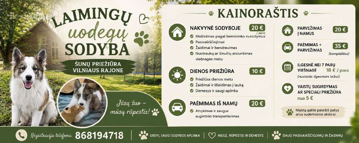 Šunų priežiūra su nakvyne Vilniaus r. - nuotraukos Nr. 2