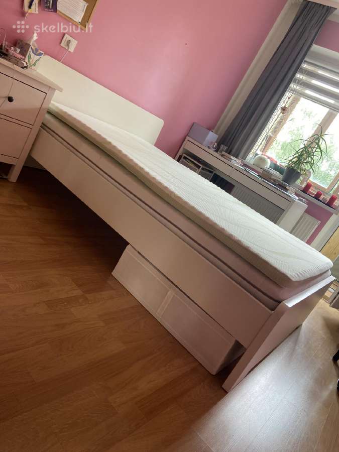 Lovos rėmas + grotelės + čiužinys 140x200