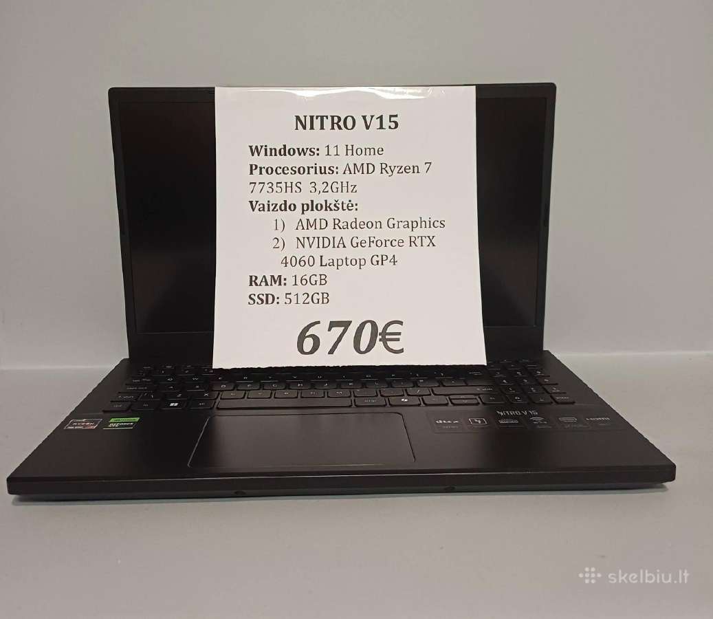 Nešiojamas kompiuteris Nitro 15
