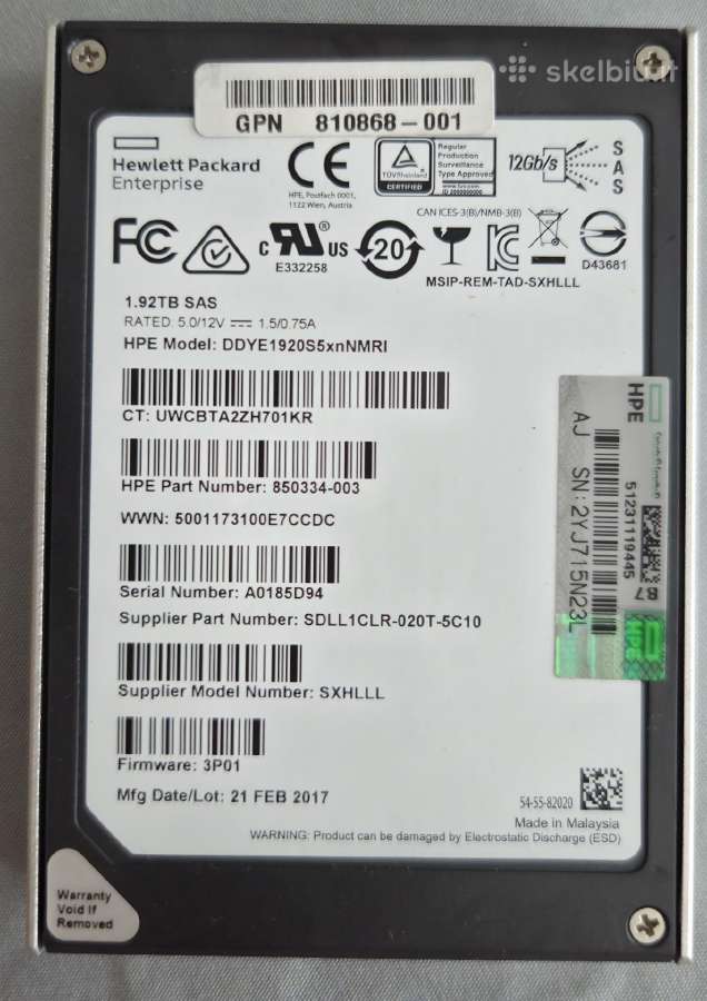 Sas SSD 3.6tb 1.92tb 12gb/s, 800gb 6gb/s - nuotraukos Nr. 5