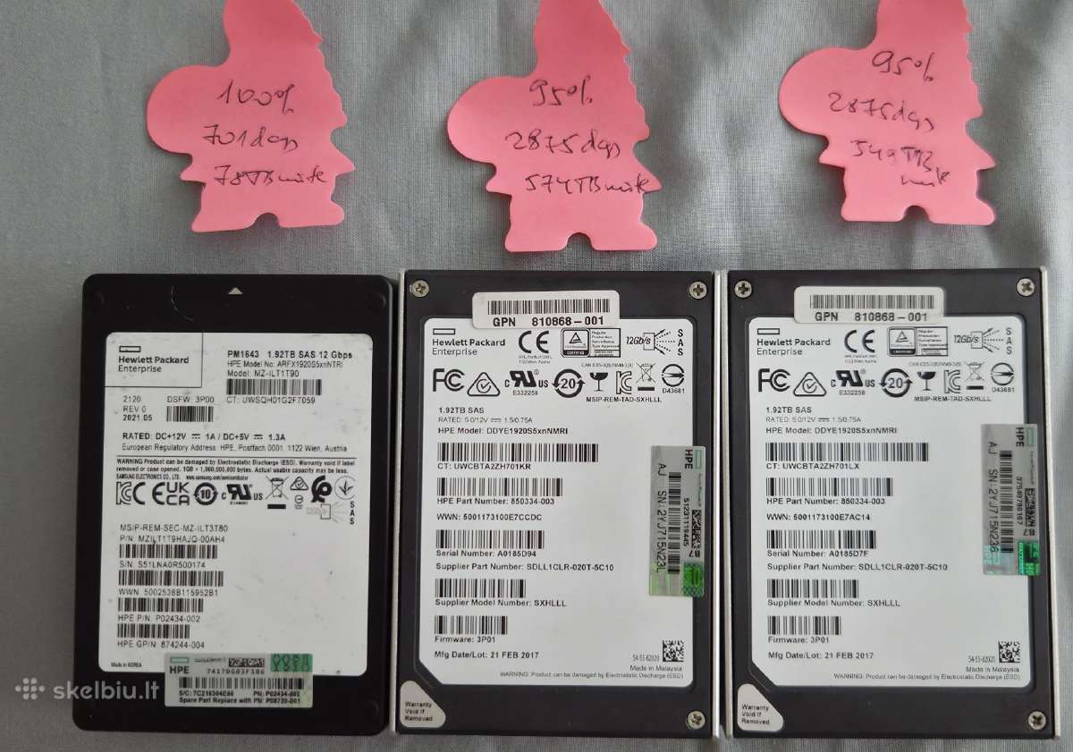 Sas SSD 7.68tb, 3.6tb 12gb/s, 800gb 24gb/s, 400gb - nuotraukos Nr. 11