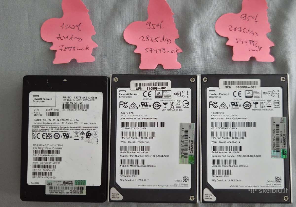 U.2 2tb, Sas SSD 7.68tb, 3.6tb 12gb/s, 800gb,400gb - nuotraukos Nr. 17