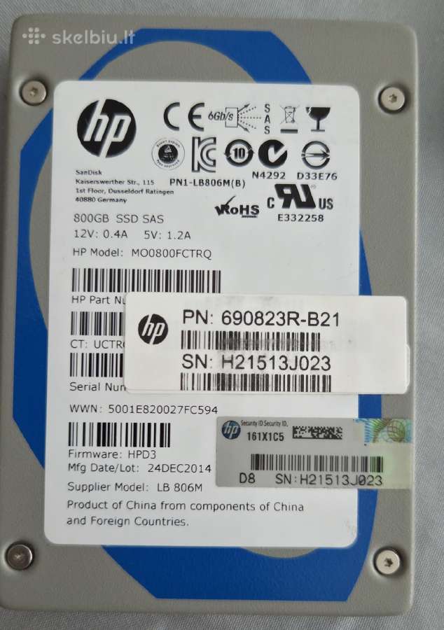Sas SSD 3.6tb 1.92tb 12gb/s, 800gb 6gb/s - nuotraukos Nr. 9