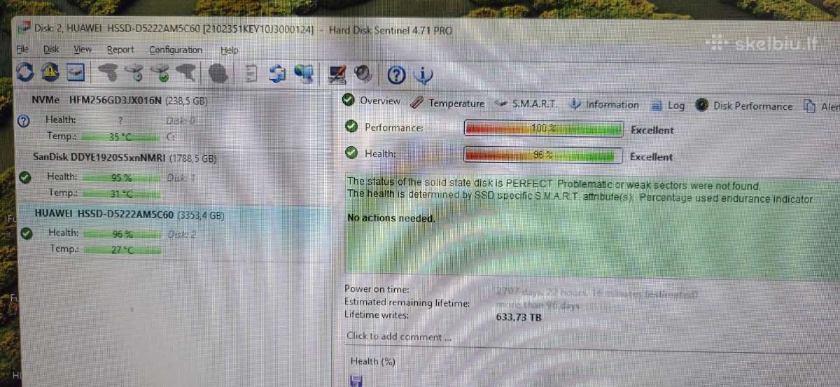 U.2 2tb, Sas SSD 7.68tb, 3.6tb 12gb/s, 800gb,400gb - nuotraukos Nr. 13