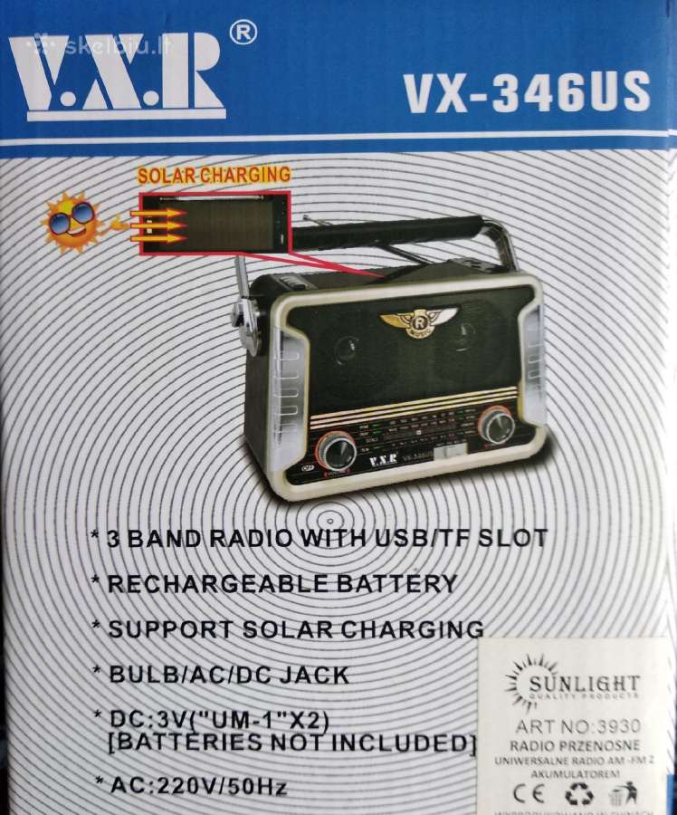 Trijų bangų radijas, Mp3 grotuvas. - nuotraukos Nr. 2