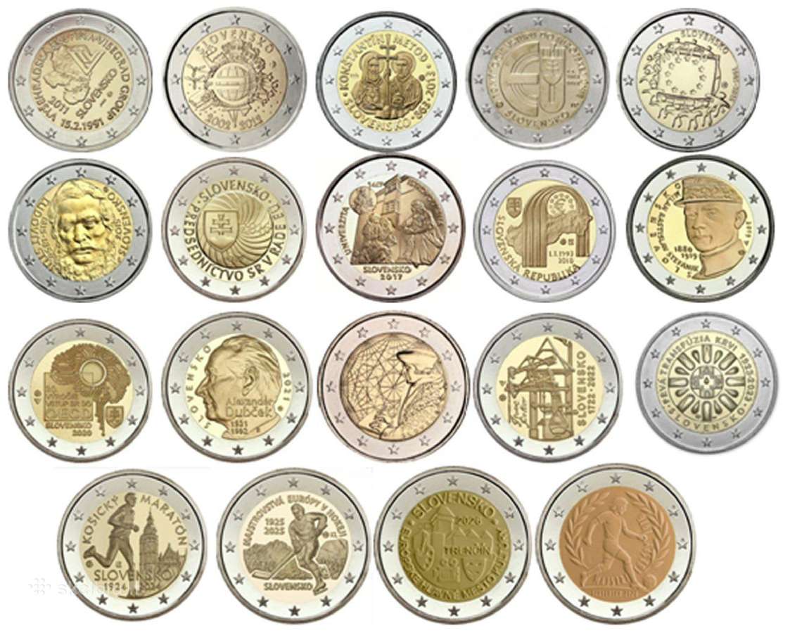 Slovakijos proginės 2€ monetos (Unc) Atnaujintas
