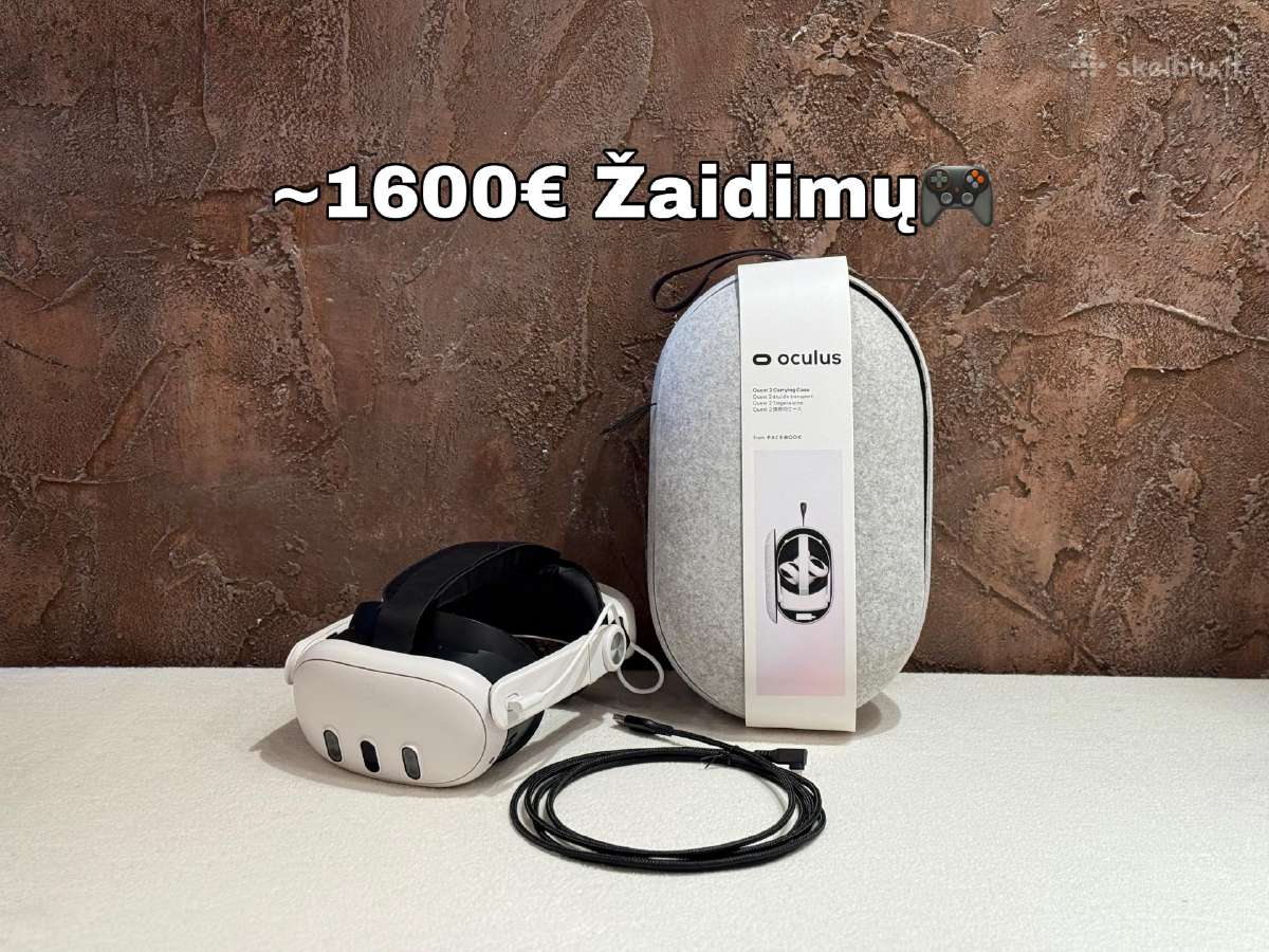 1600€ žaidimų Meta Quest 3 512gb Oculus Vr Set