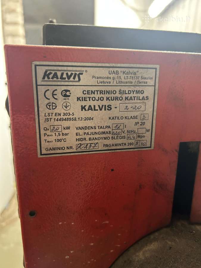 Kieto kuro katilas kalvis 20kw