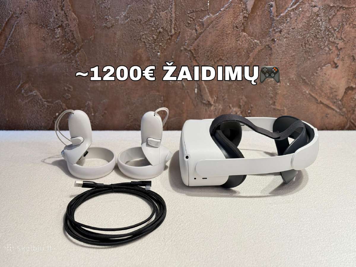 1200€ žaidimų Meta Quest 2 256gb Oculus Vr priedai