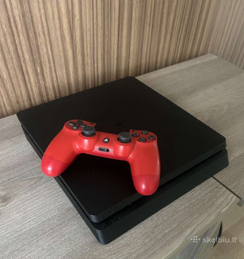Ps4 Slim 500gb, kaip naujas, raudonas pultelis