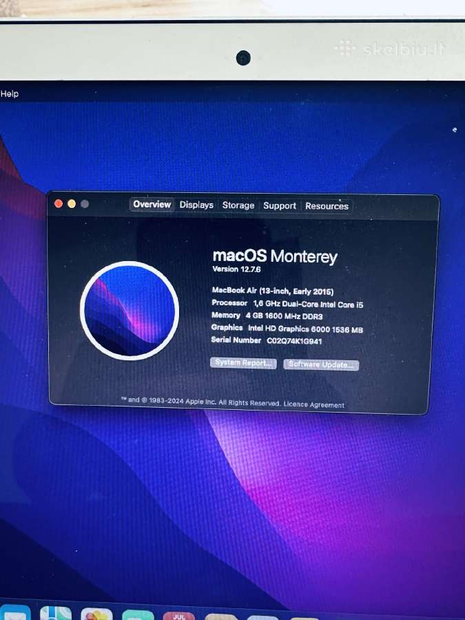 MacBook Air 2015 - nuotraukos Nr. 2
