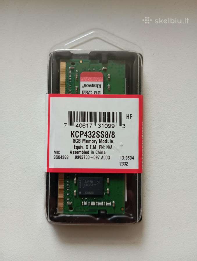 Parduodami operatyvinės atminties moduliai RAM 8gb
