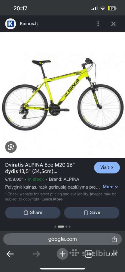 Dviratis Alpina Eco - nuotraukos Nr. 5