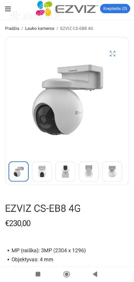 Parduodu Naują, Neišpakuotą kamera Ezvis Cs-eb8