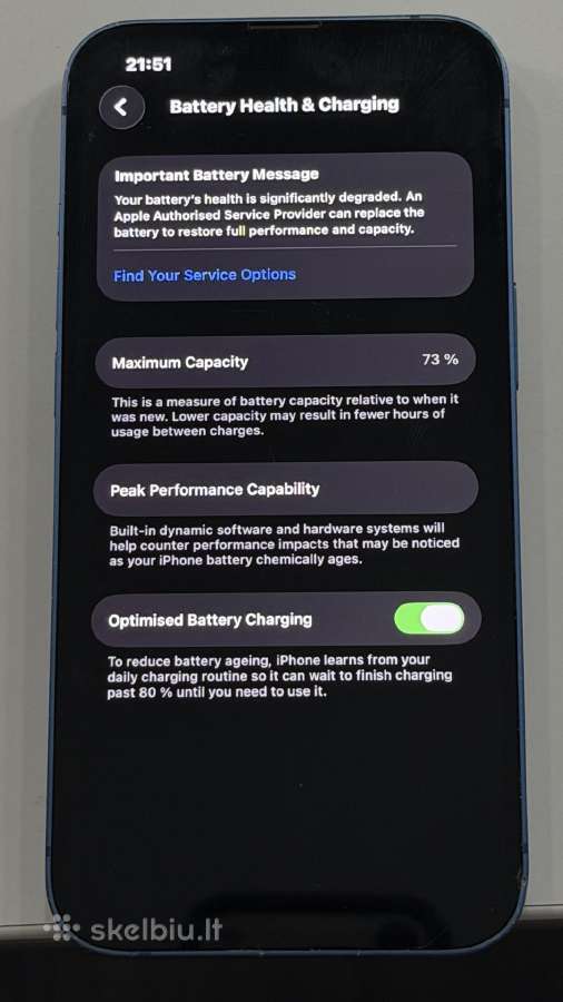 iPhone 13 256 GB Blue + dėklai + stikliukai - nuotraukos Nr. 7