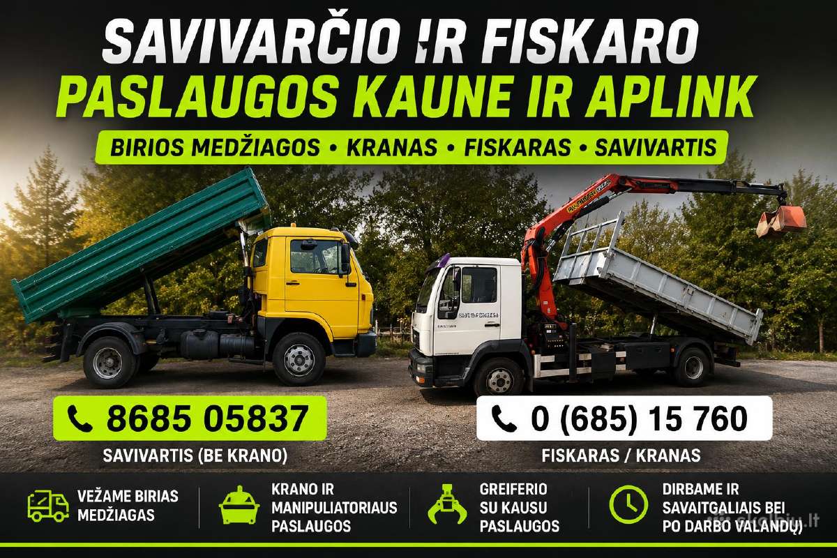 Juodžemis,žvyras,betonas,fiskaras,savivartis.