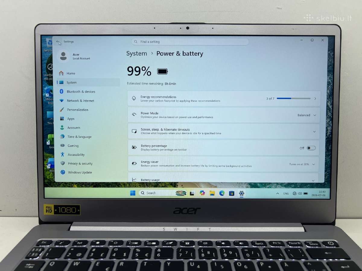 Acer swift 3 - nuotraukos Nr. 2