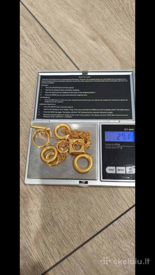 Aukso gaminiai 21karatas kaina 105e Už 1g