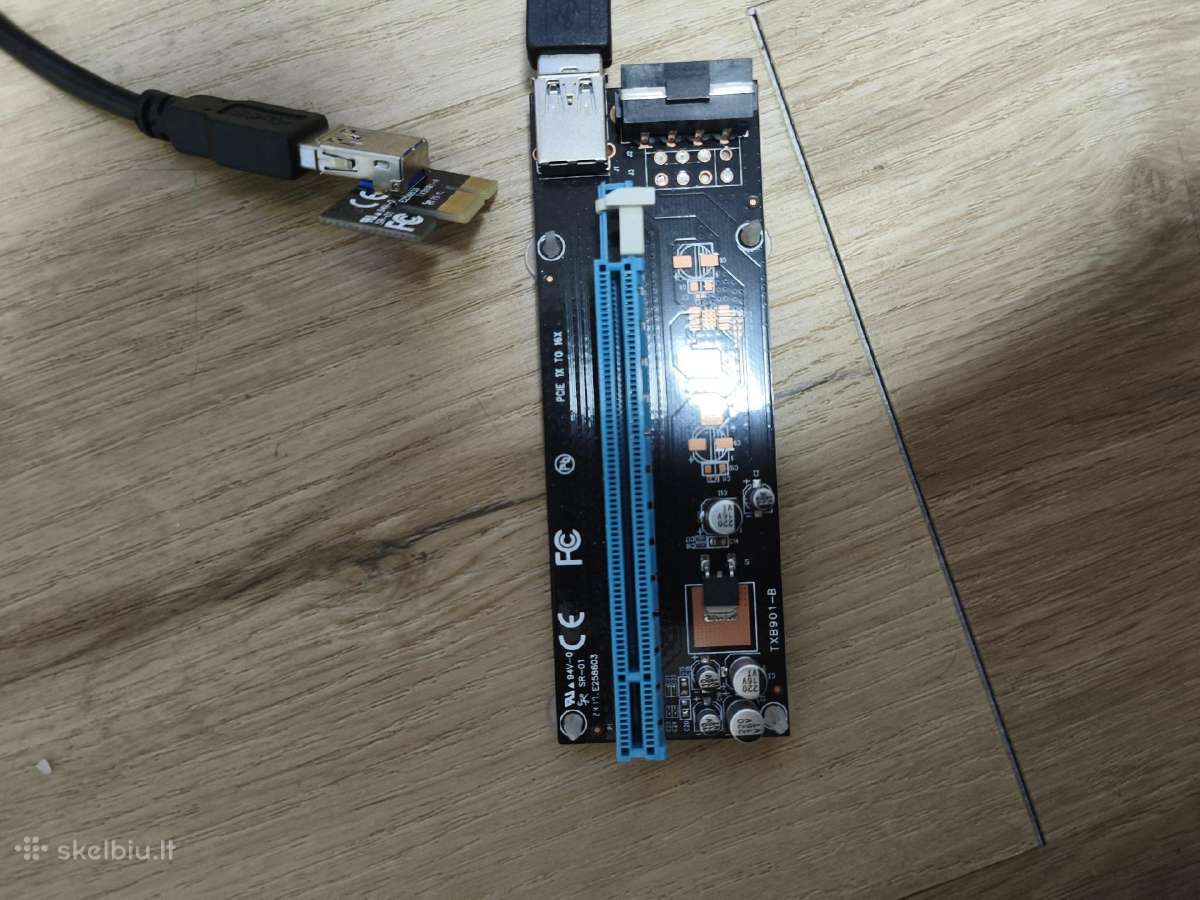 Pcie x1 į Pcie x16 Usb Riser adapteriai miningui - nuotraukos Nr. 4