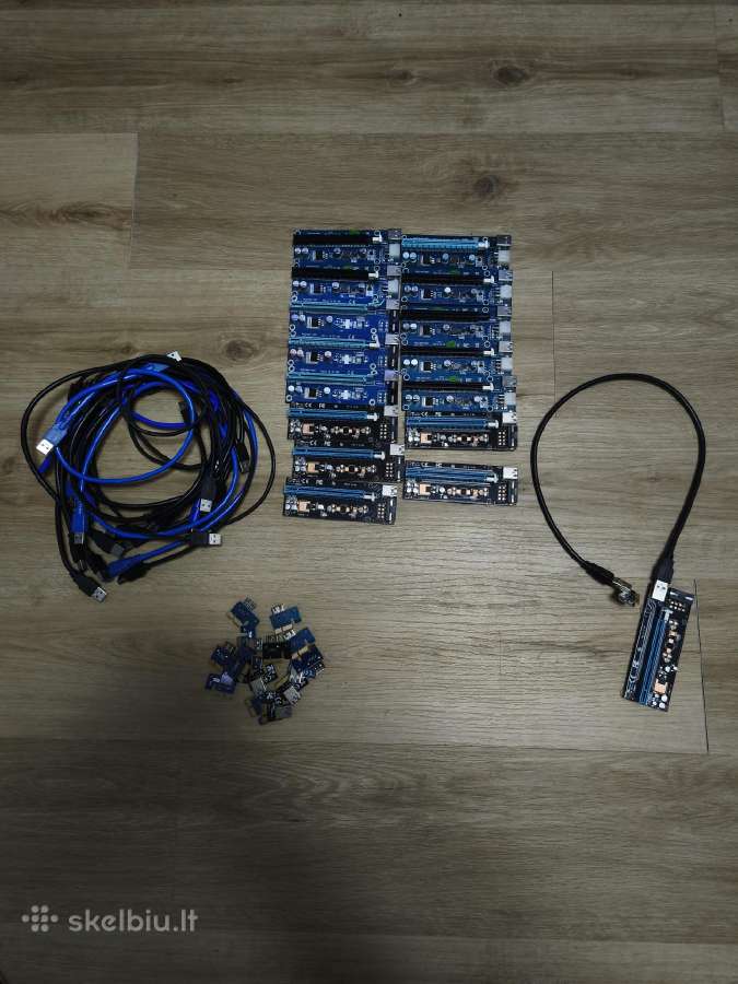 Pcie x1 į Pcie x16 Usb Riser adapteriai miningui
