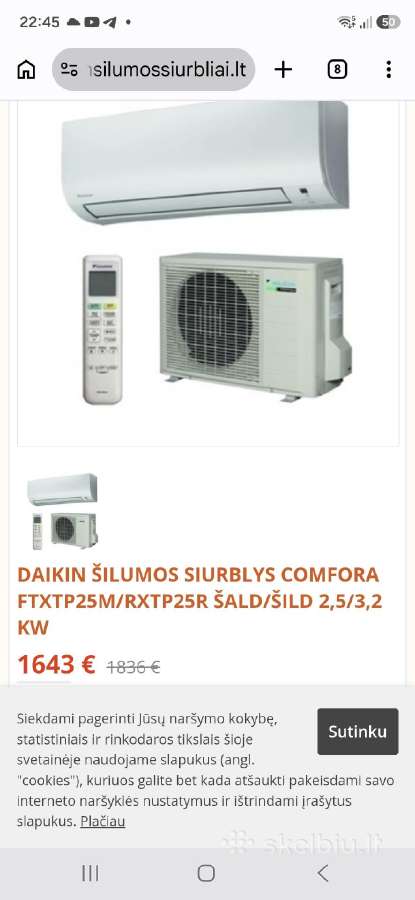 Daikin Comfora šilumos siurblys kondicionierius