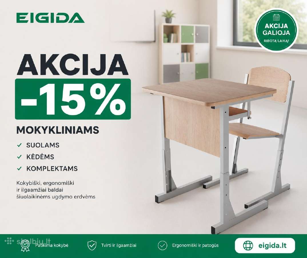Mokykliniai baldai Akcija - nuotraukos Nr. 2