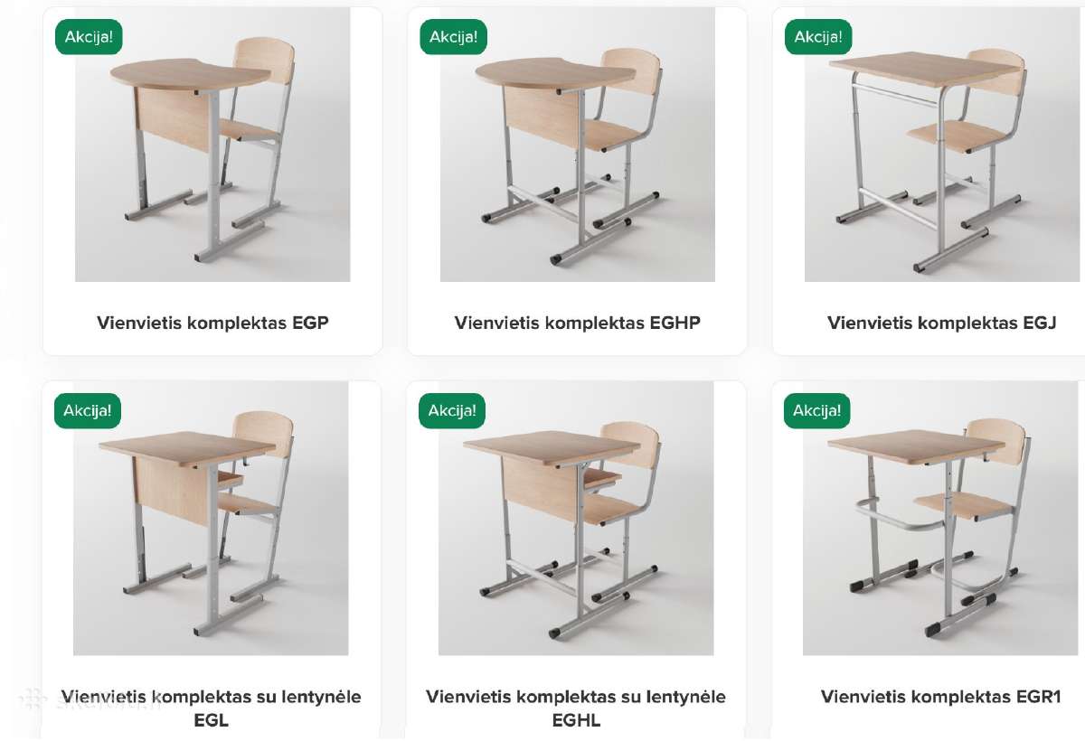 Mokykliniai baldai: suolai, kėdės Akcija - nuotraukos Nr. 2