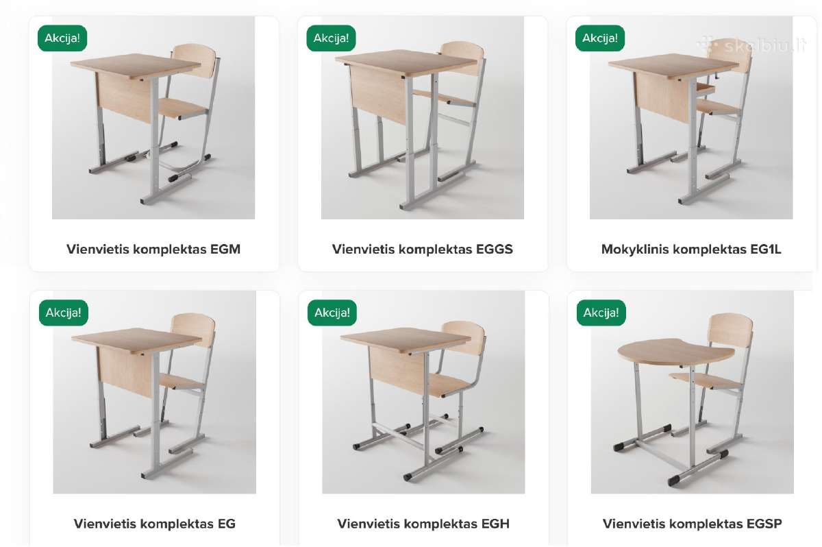 Mokykliniai baldai: suolai, kėdės Akcija - nuotraukos Nr. 3