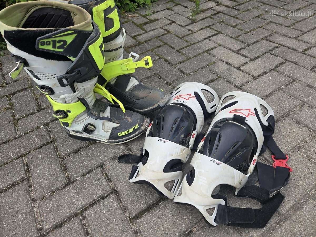 Sg-12 emduro batai 42d. ir alpinestar kelių apsaug
