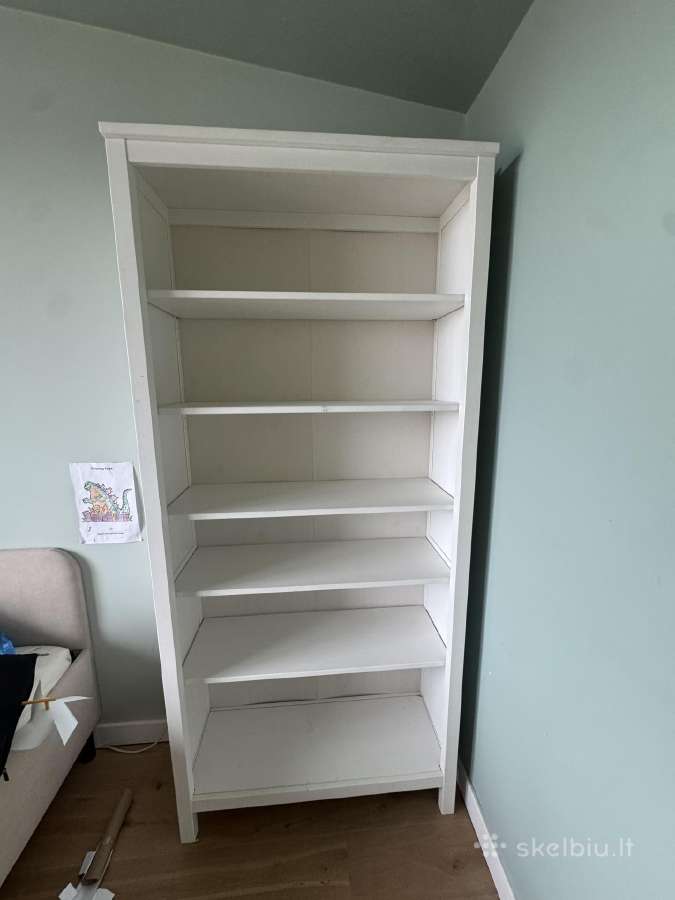 Hemnes Knygų spinta, baltas beicas, 90x197 cm