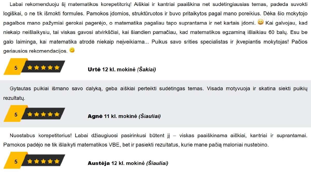 Matematikos korepetitorius 5-12 kl., eksternams - nuotraukos Nr. 4