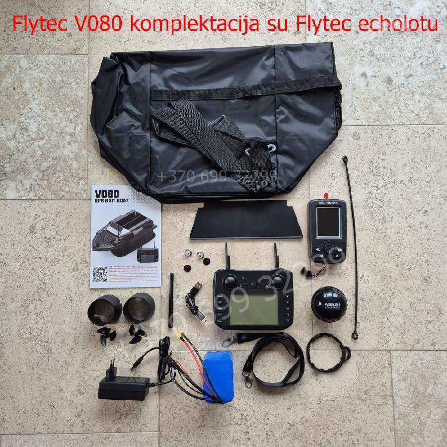 Flytec V080 laivelis su GPS, Echolotas ir tašė - nuotraukos Nr. 4