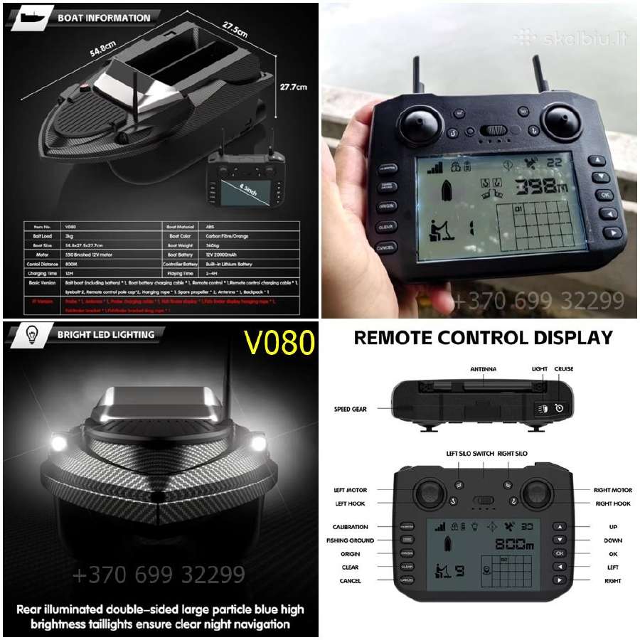 Flytec V080 laivelis su GPS, Echolotas ir tašė - nuotraukos Nr. 10