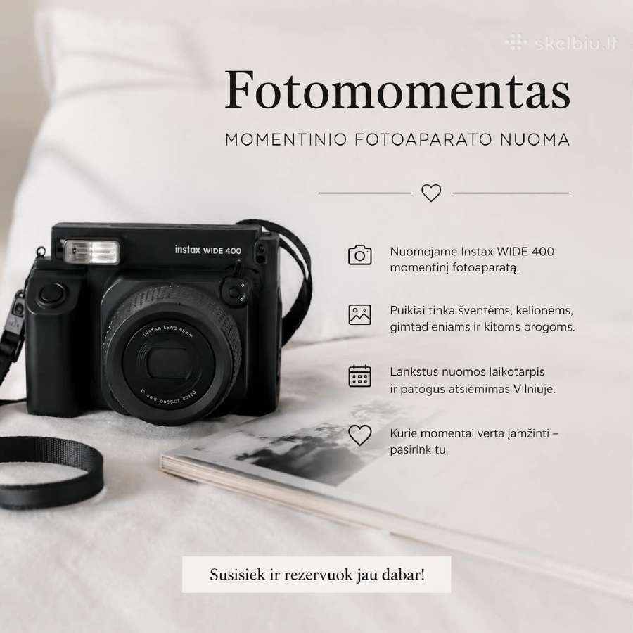 Momentinio fotoaparato nuoma Vilniuje