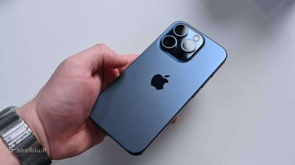 Naudotas Aplle iPhone 15 Pro 256 GB Blue Titanium