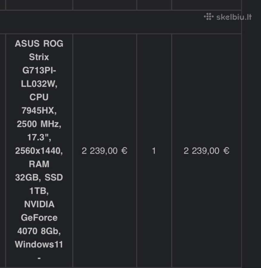 Asus Rogstrixg713pi-ll032w, - nuotraukos Nr. 3