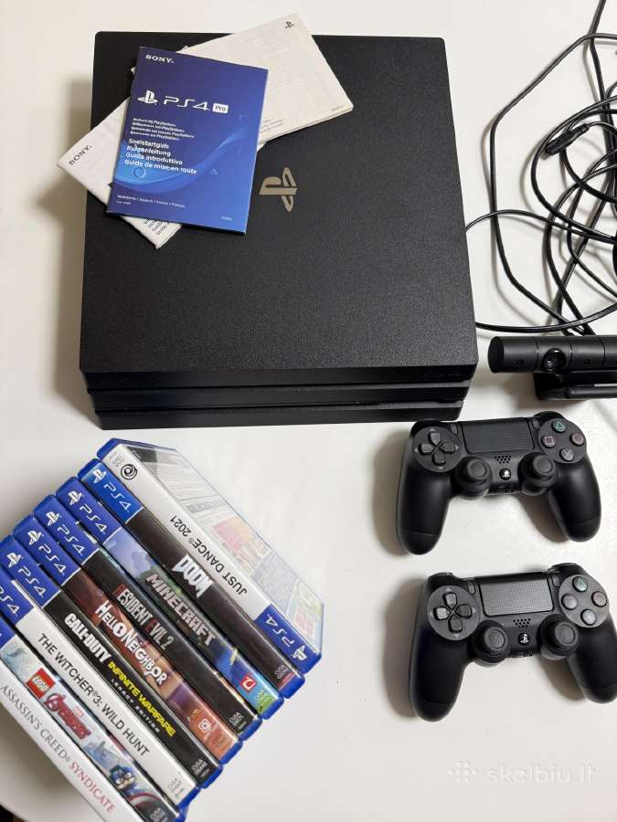 Playstation 4 Pro komplektas Kaip Naujas Su Dėže
