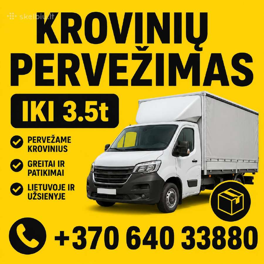 Krovinių pervežimas iki 3.5 tonos