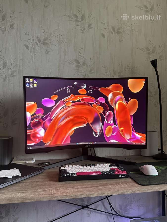 144hz Samsung G5 gaming monitorius, 32, lenktas