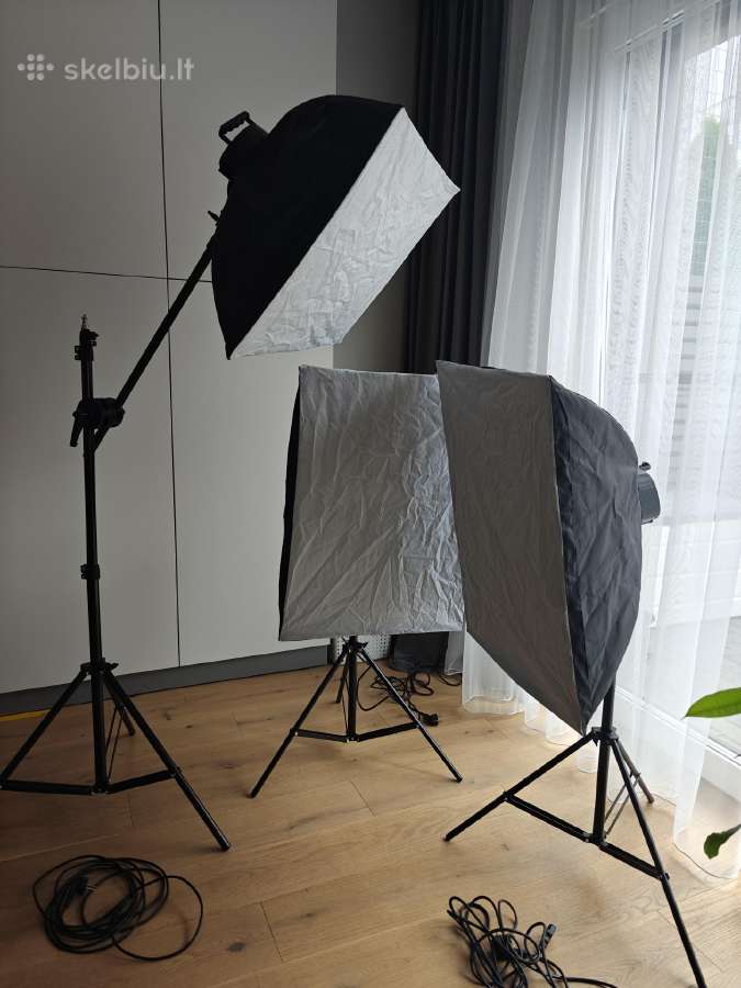 Nuolatinės šviesos studio apšvietimo rinkinys