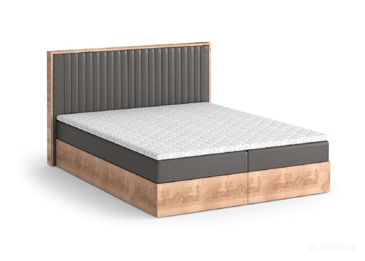 Lova “Peris" 160x200cm su čiužiniu, patalynės dėže - nuotraukos Nr. 6