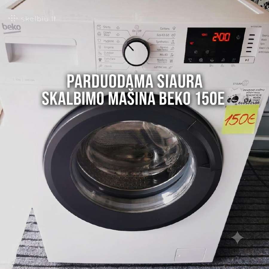 Siaura 44cm skalbimo mašina Beko